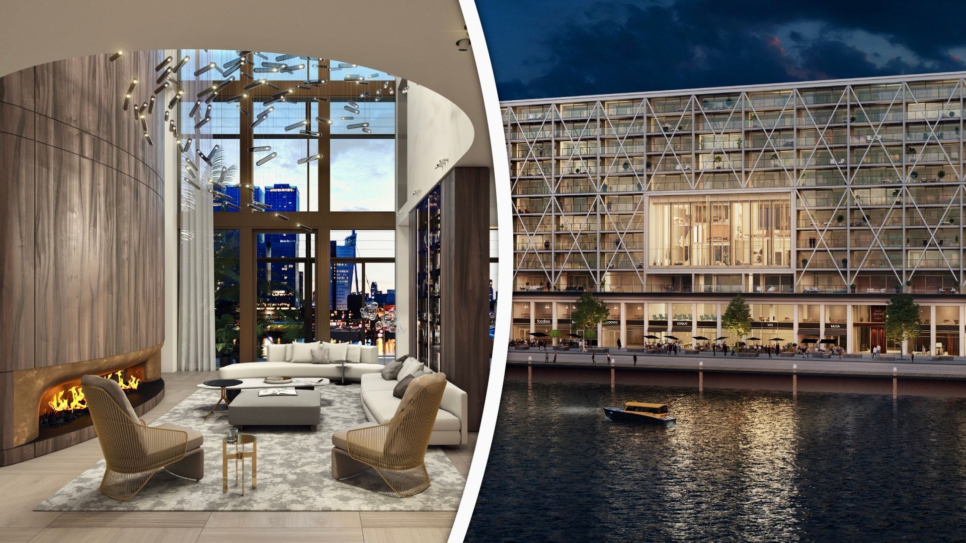 Penthouse Rotterdam met warme kleuren en moderne meubels